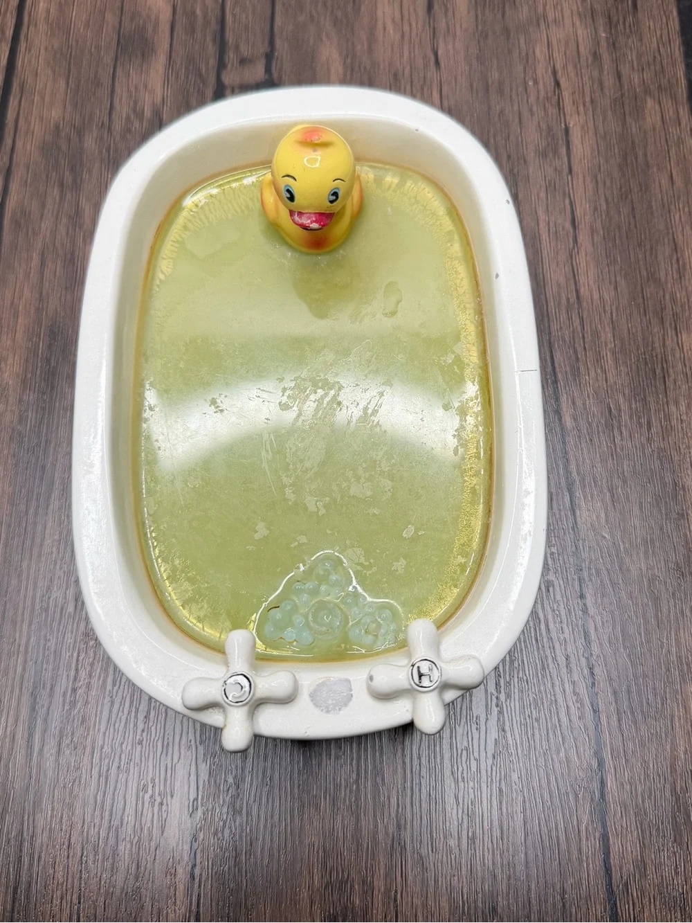 Rubber Duck soap dish White Bathtub whimsical